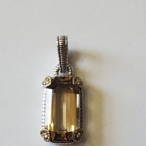 Judith Ripka Citrine, Silver and Gold Enhancer